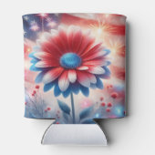 Patriotic Daisy and American Flag Independence Day Dosenkühler (Rückseite)