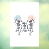 Patriotic Dancing Skeleton Fireworks Vintage Shirt Fensteraufkleber (Blatt 3)