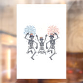 Patriotic Dancing Skeleton Fireworks Vintage Shirt Fensteraufkleber (Blatt 2)