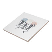 Patriotic Dancing Skeleton Fireworks Vintage Shirt Fliese (Seite)