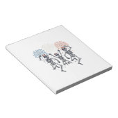 Patriotic Dancing Skeleton Fireworks Vintage Shirt Notizblock (angewinkelt)