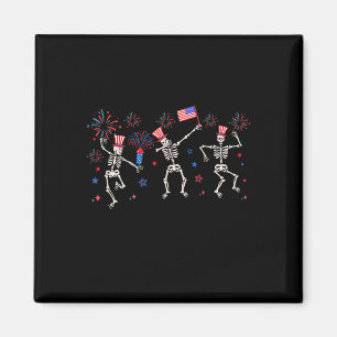 Patriotic Dancing Skeletts Funny Amerikanische Una Magnet