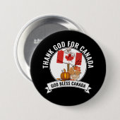 Patriotic DANK GOTT FÜR KANADA Erntedank Button (Vorne & Hinten)