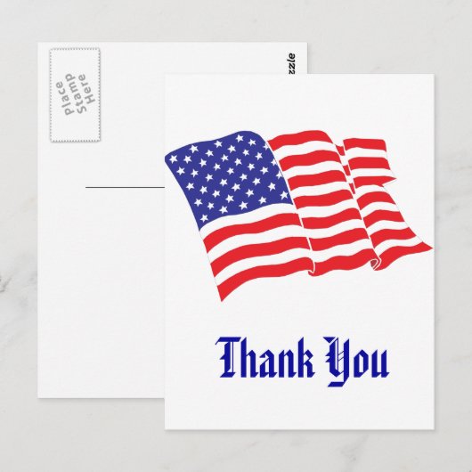 Patriotic danke postkarte (Vorne/Hinten)