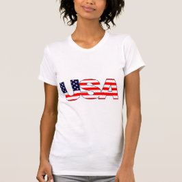 Patriotic das Wort USA in amerikanischen Flaggenfa T-Shirt