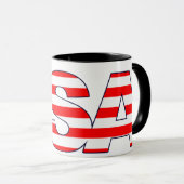 Patriotic das Wort USA in amerikanischen Flaggenfa Tasse (VorderseiteRechts)