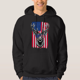 Patriotic Deer trägt eine amerikanische Flaggenson Hoodie