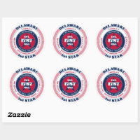 Patriotic Delaware Circle Design Aufkleber
