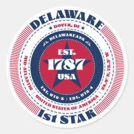 Patriotic Delaware Circle Design Aufkleber