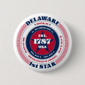 Patriotic Delaware Circle mit Staat Details Button (Vorderseite)