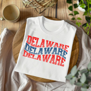 Patriotic Delaware Red and Blue Boho T - Shirt