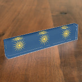Patriotic desk nameplate with Flag of Macedonia Namensplakette (Seite)