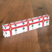 Patriotic desk nameplate with Flag of Montreal Namensplakette (Seite)