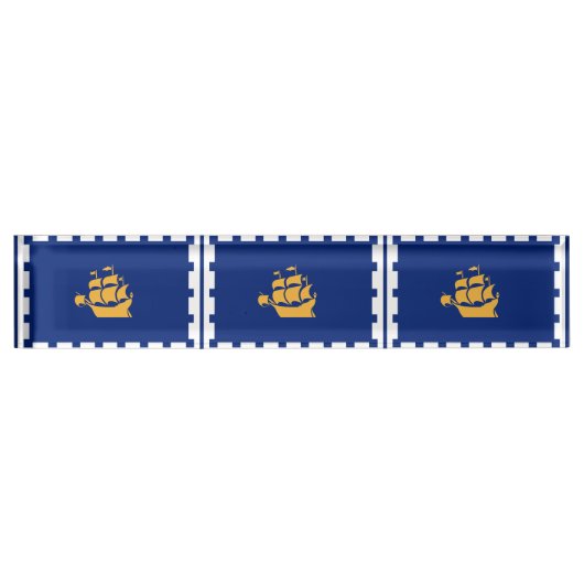 Patriotic desk nameplate with Flag of Quebec City Namensplakette (Vorderseite)