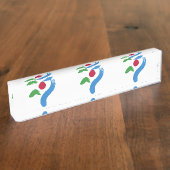 Patriotic desk nameplate with Flag of Seoul Namensplakette (Seite)