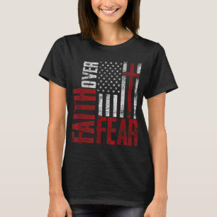 Patriotic Devotee USA Flag Cross Faith Over Feed J T-Shirt