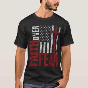 Patriotic Devotee USA Flag Cross Faith Over Feed J T-Shirt