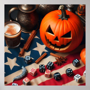 Patriotic Dice Roll: Pumpkin Spice und Liberty Dic Poster