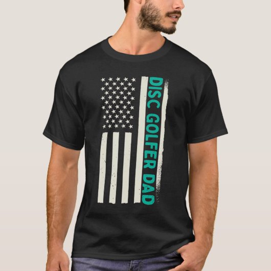 Patriotic Disk Golf Player Coach Frisbee Disk Golf T-Shirt (Vorderseite)