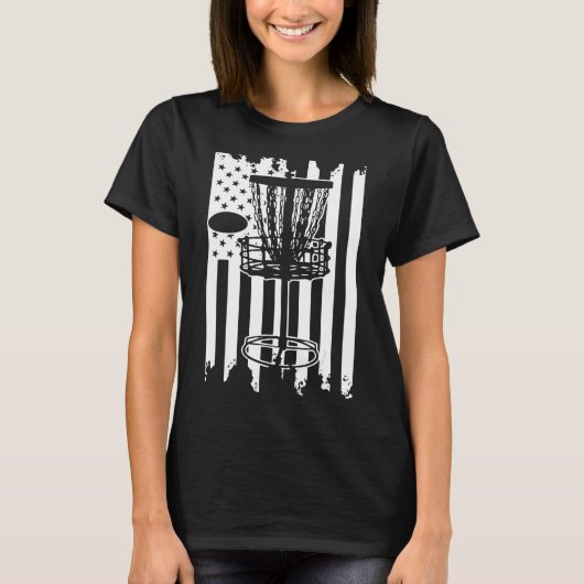 Patriotic Disk Golf Usa Flag T-Shirt (Vorderseite)
