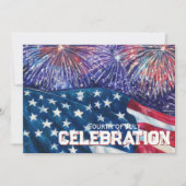 Patriotic Distressed Flag July 4th Invitation Einladung (Vorderseite)
