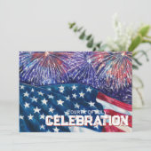 Patriotic Distressed Flag July 4th Invitation Einladung (Stehend Vorderseite)
