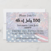 Patriotic Distressed Flag July 4th Invitation Einladung (Rückseite)