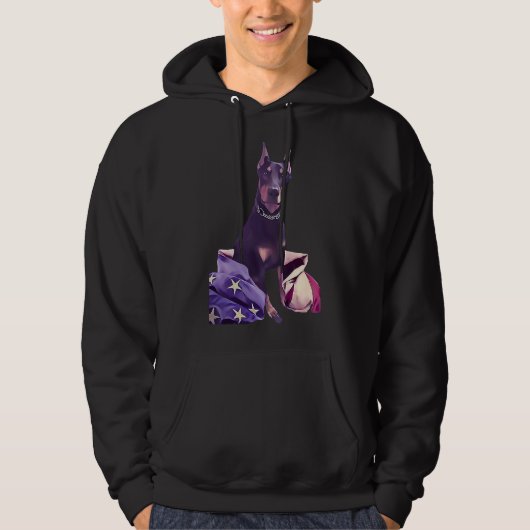 Patriotic Doberman 517 Hoodie (Vorderseite)