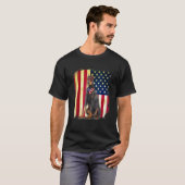 Patriotic Doberman American Flag Usa Dog T-Shirt (Vorne ganz)
