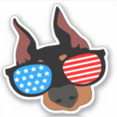 Patriotic Doberman Aufkleber (Vorderseite)