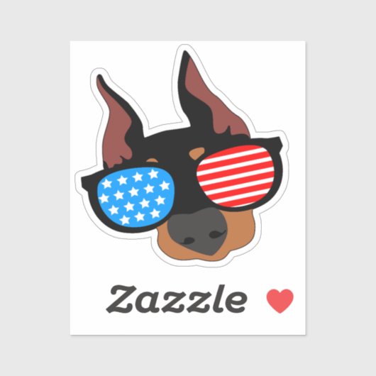 Patriotic Doberman Aufkleber (Blatt)
