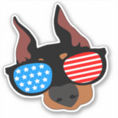 Patriotic Doberman Aufkleber (Vorderseite)