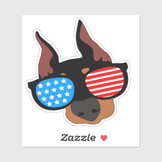 Patriotic Doberman Aufkleber (Blatt)