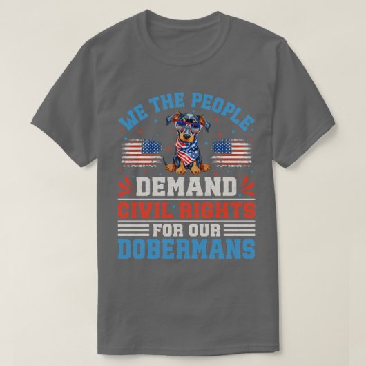 Patriotic Doberman Dog T-Shirt (Design vorne)