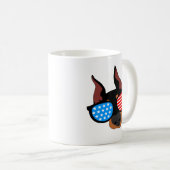 Patriotic Doberman Kaffeetasse (VorderseiteRechts)