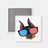 Patriotic Doberman Magnet (Vorderseite/Rückseite)