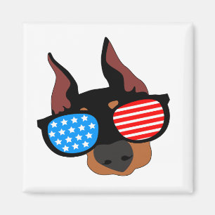 Patriotic Doberman Magnet