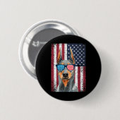 Patriotic Doberman Pinscher 4. Juli USA Amerika Button (Vorne & Hinten)