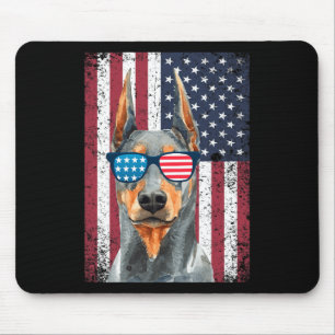 Patriotic Doberman Pinscher 4. Juli USA Amerika Mousepad