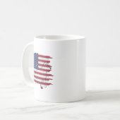 Patriotic DOG American Flag Vintag Kaffeetasse (Vorderseite Links)