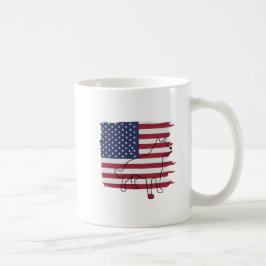 Patriotic DOG American Flag Vintag Kaffeetasse