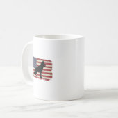 Patriotic DOG American Flag Vintag Kaffeetasse (Vorderseite Links)