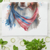 Patriotic Dog-Australian Shepherd Geschirrtuch (Gefaltet)