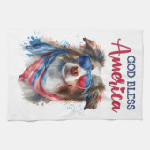 Patriotic Dog-Australian Shepherd Geschirrtuch (Horizontal)