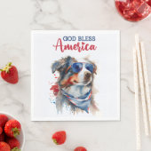 Patriotic Dog-Australian Shepherd Serviette (Beispiel)