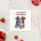 Patriotic Dog-Australian Shepherd Serviette (Beispiel)