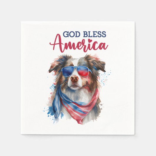 Patriotic Dog-Australian Shepherd Serviette (Vorderseite)