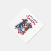 Patriotic Dog-Australian Shepherd Serviette (Ecke)