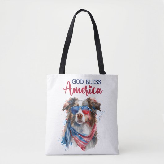 Patriotic Dog-Australian Shepherd Tasche (Vorderseite)