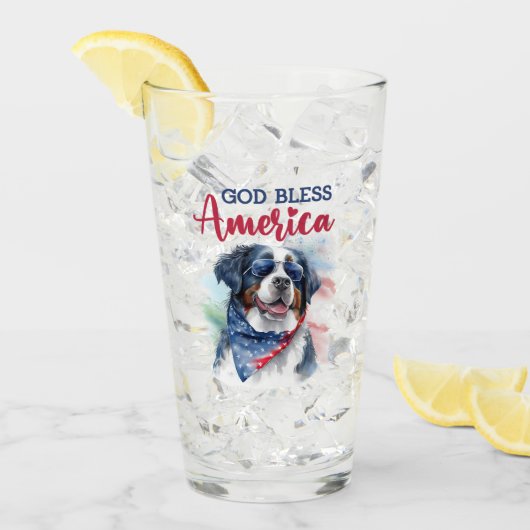 Patriotic Dog-Bernese Glas (Vorderseite Ice)